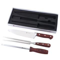 Set x3 piezas Madera Cuchillo / Trinche / Chaira