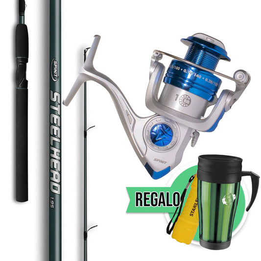 Combo CAÑA STEELHEAD 1.95m 2T + Reel LB 401 + REGALOS