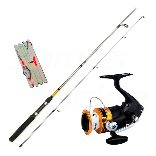 Combo Variada Caña Fx 2.10mt 2T 6-14 Lbs+ Reel Fx 4000 Fc  + Linea c/ Plomada + Monofilamento